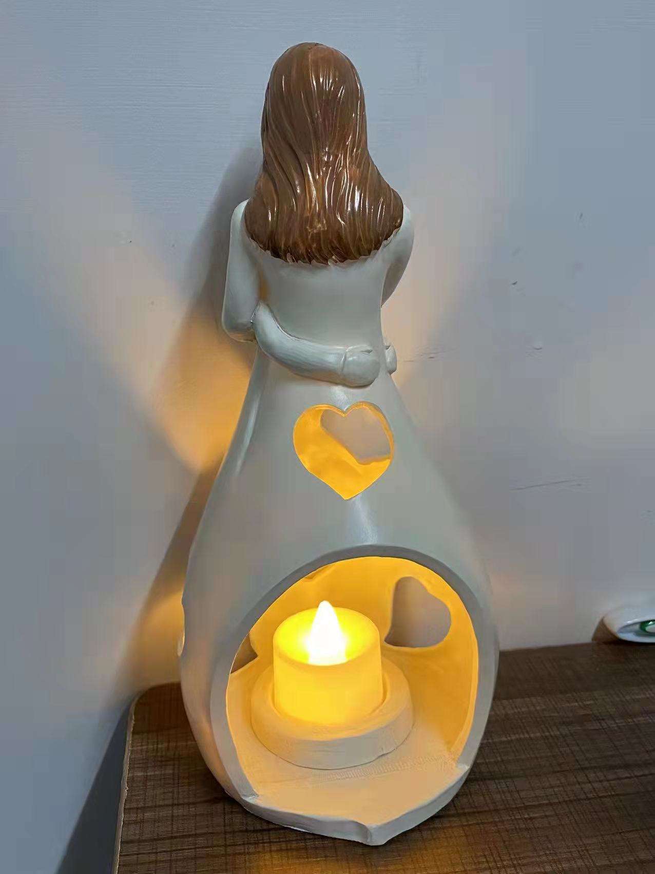 Table Lamp with Romantic Resin Design