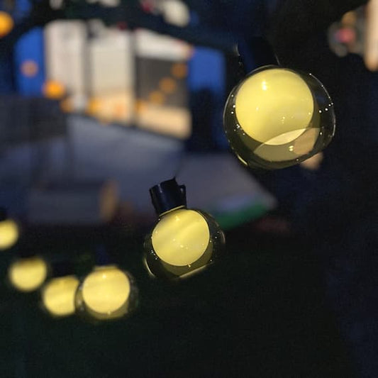 Outdoor Solar Festoon String Lights Warm Glow