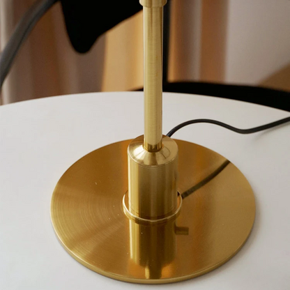Table Lamp with Glass Shade and Brass Base