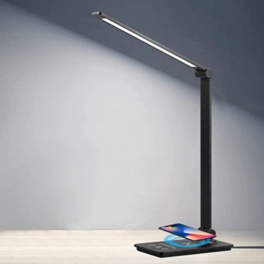 LED Desk Lamp with Wireless Charger Black