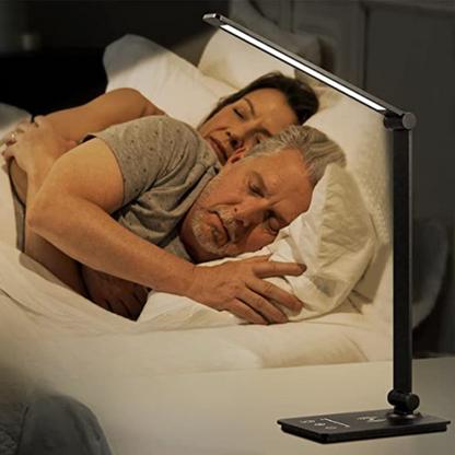 LED Desk Lamp with Wireless Charger Black