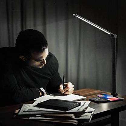 LED Desk Lamp with Wireless Charger Black