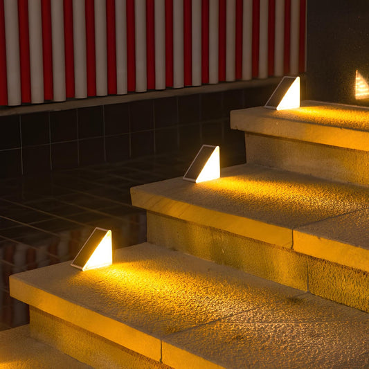 Outdoor Solar Step Lights with Warm LED Glow