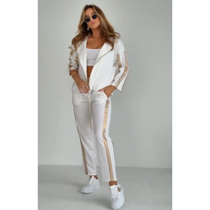 Cosima - Two-piece hooded tracksuit set with waist belt