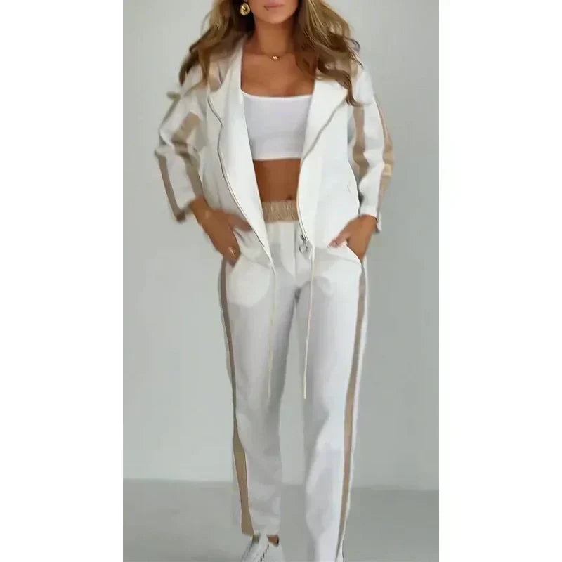 Cosima - Two-piece hooded tracksuit set with waist belt