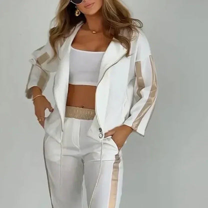 Cosima - Two-piece hooded tracksuit set with waist belt