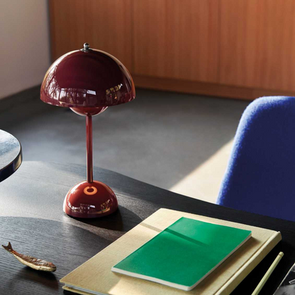 Table Lamp with White Dome and LED Light