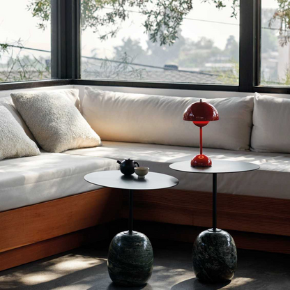 Table Lamp with White Dome and LED Light