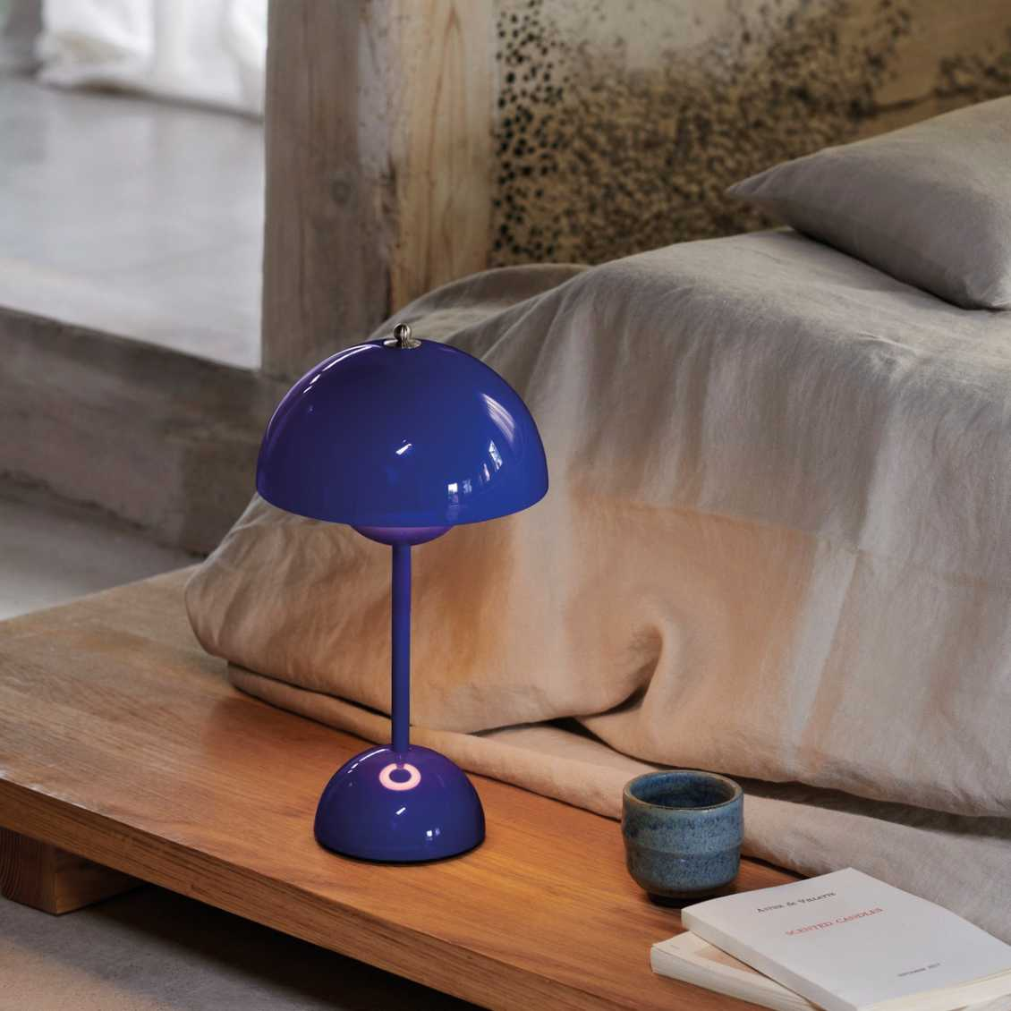 Table Lamp with White Dome and LED Light
