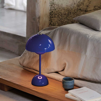 Table Lamp with White Dome and LED Light