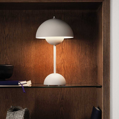 Table Lamp with White Dome and LED Light