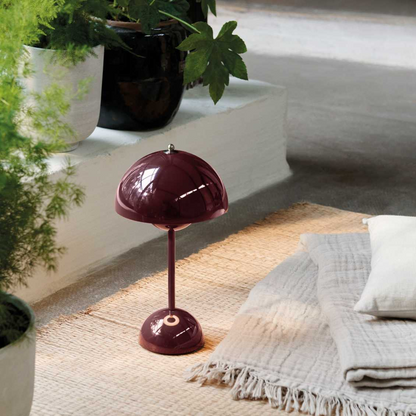 Table Lamp with White Dome and LED Light