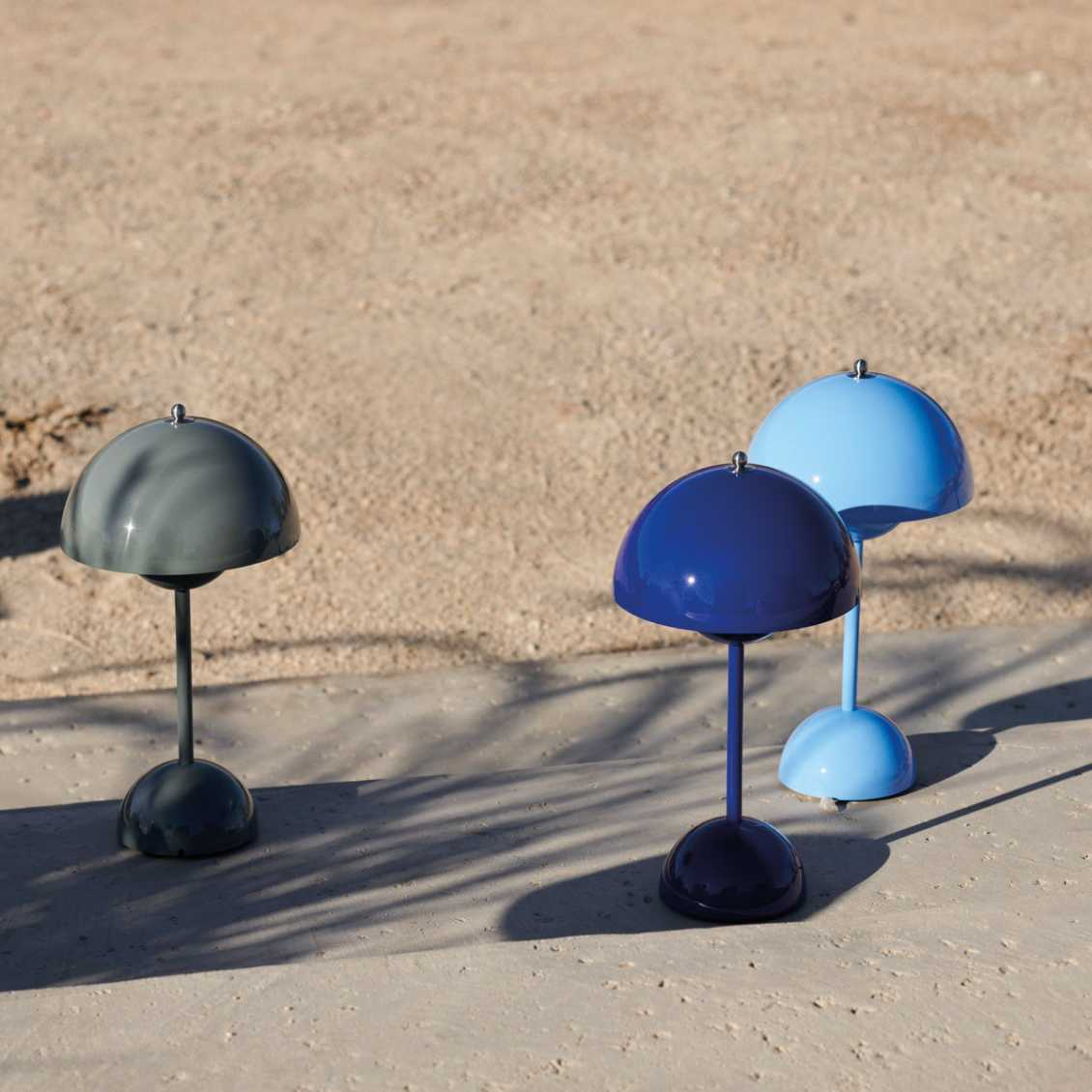 Table Lamp with White Dome and LED Light
