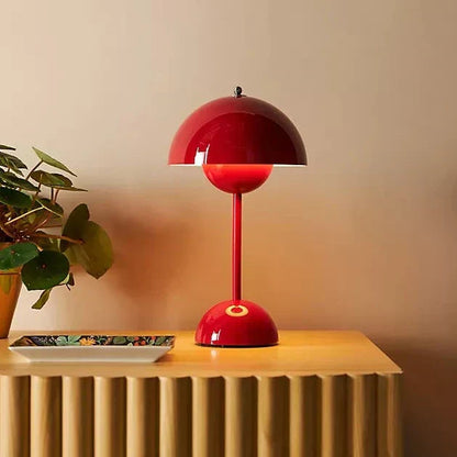 Table Lamp with White Dome and LED Light