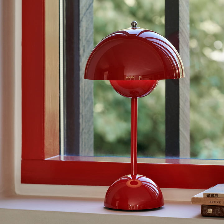 Table Lamp with White Dome and LED Light