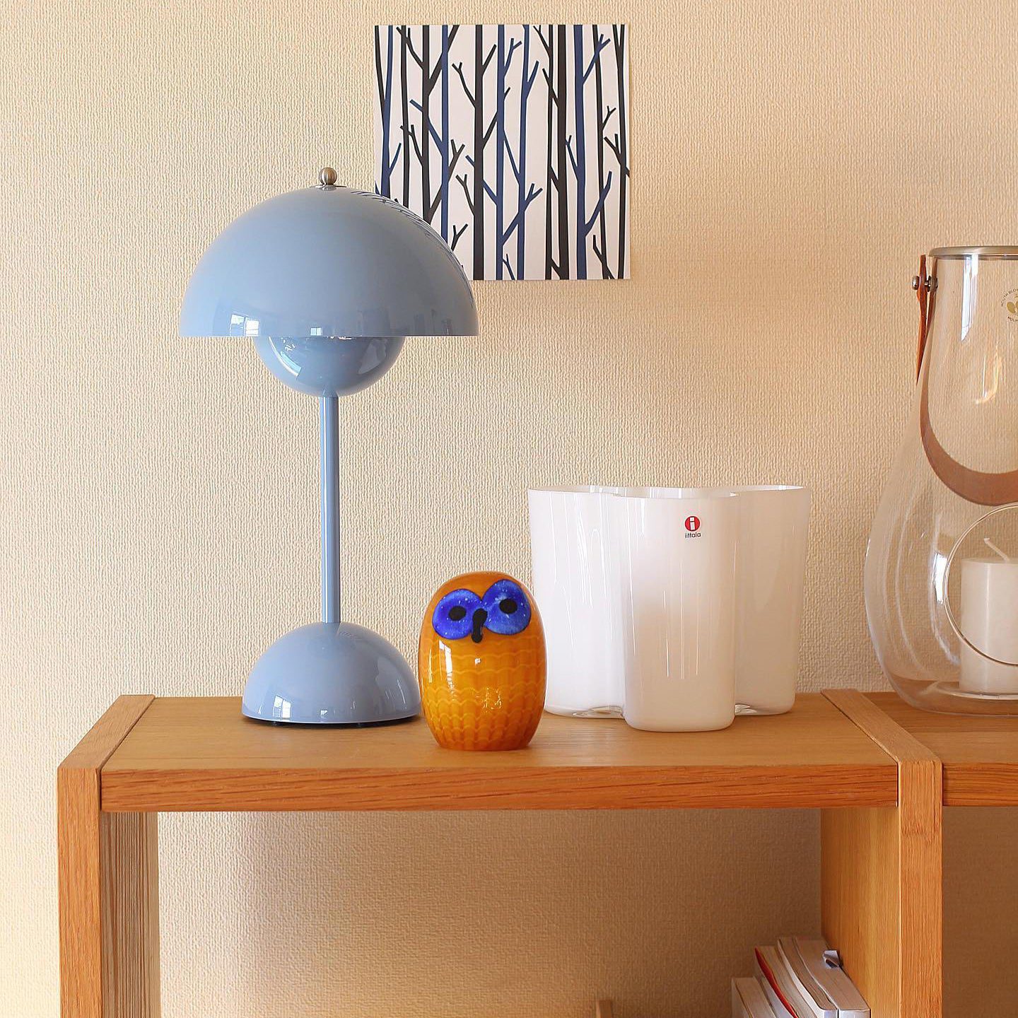 Table Lamp with White Dome and LED Light