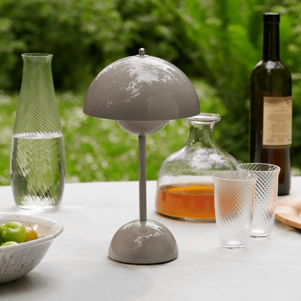 Table Lamp with White Dome and LED Light