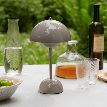 Table Lamp with White Dome and LED Light