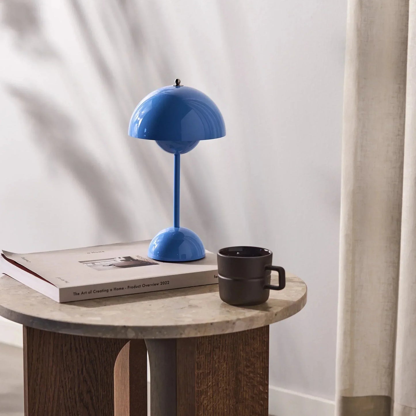 Table Lamp with White Dome and LED Light