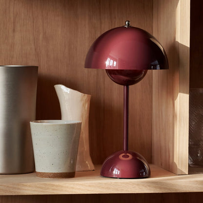 Table Lamp with White Dome and LED Light
