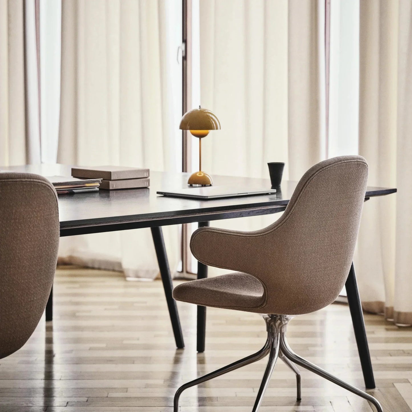 Table Lamp with White Dome and LED Light