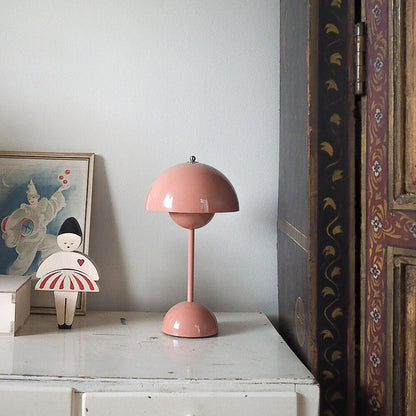 Table Lamp with White Dome and LED Light
