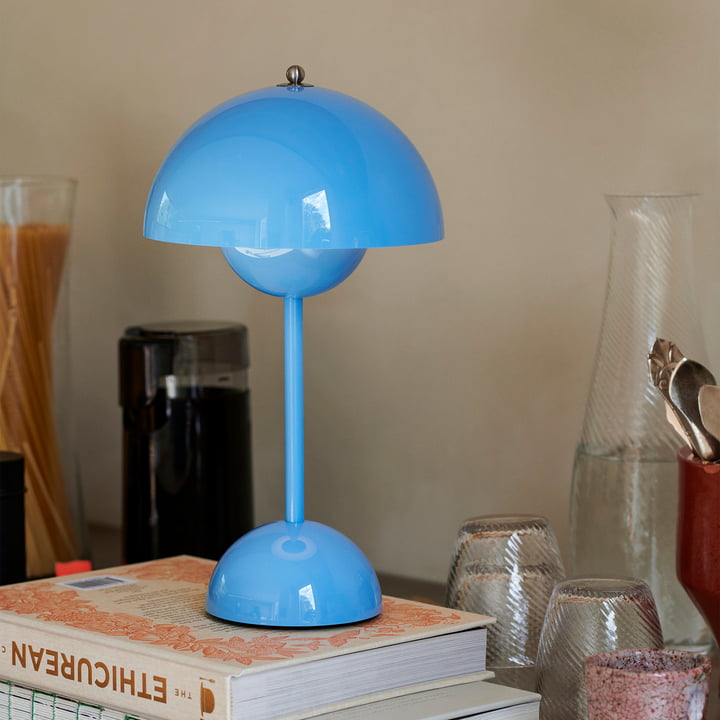 Table Lamp with White Dome and LED Light