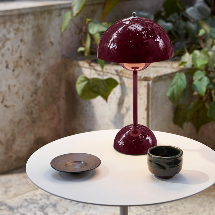 Table Lamp with White Dome and LED Light