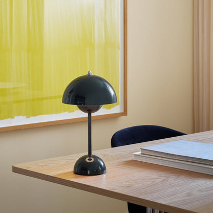 Table Lamp with White Dome and LED Light
