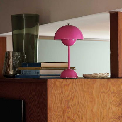Table Lamp with White Dome and LED Light