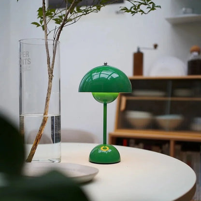Table Lamp with White Dome and LED Light