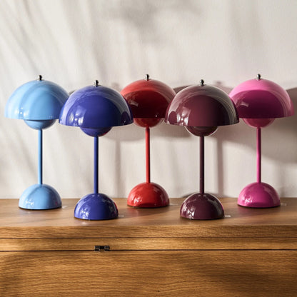 Table Lamp with White Dome and LED Light