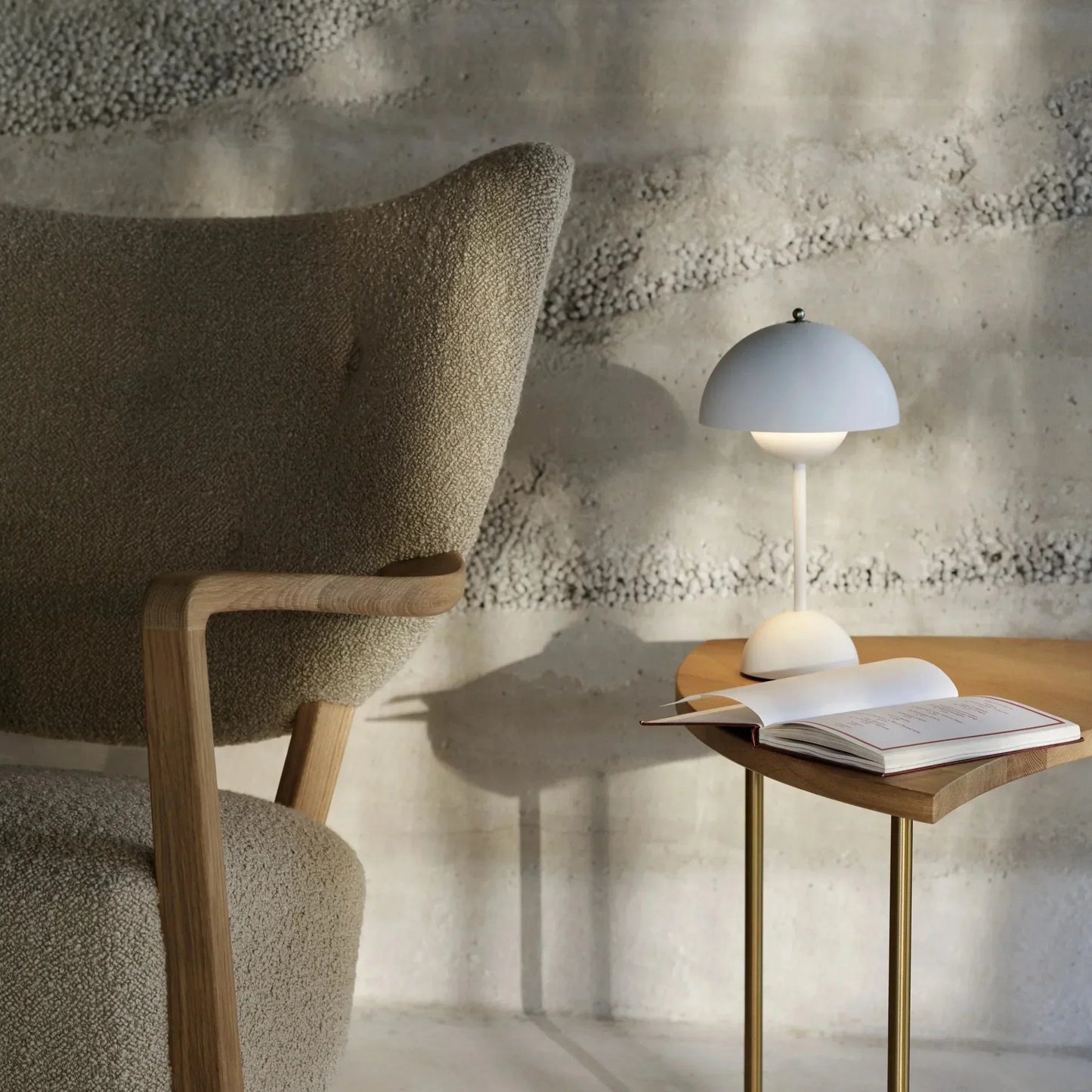 Table Lamp with White Dome and LED Light