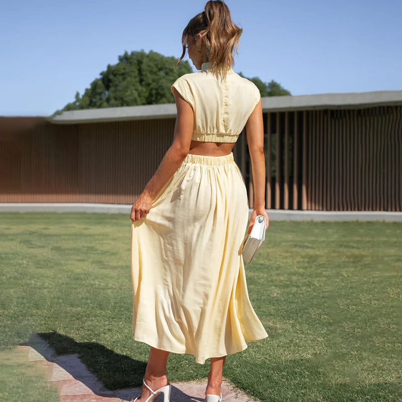 Emilia Elegant High Neck Dress