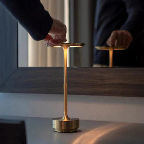 Table Lamp Brass LED Rechargeable Indoor Outdoor