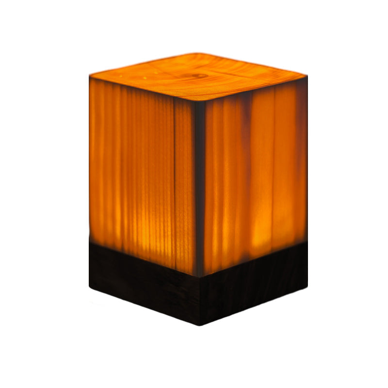 Table Lamp with Touch Control Wood Finish