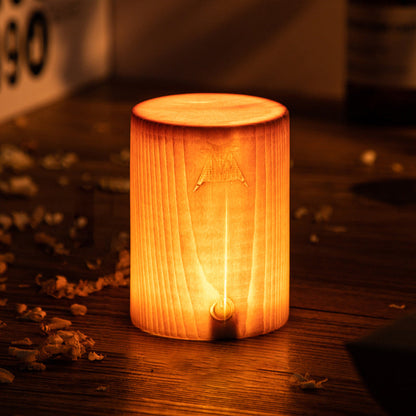Table Lamp with Touch Control Wood Finish