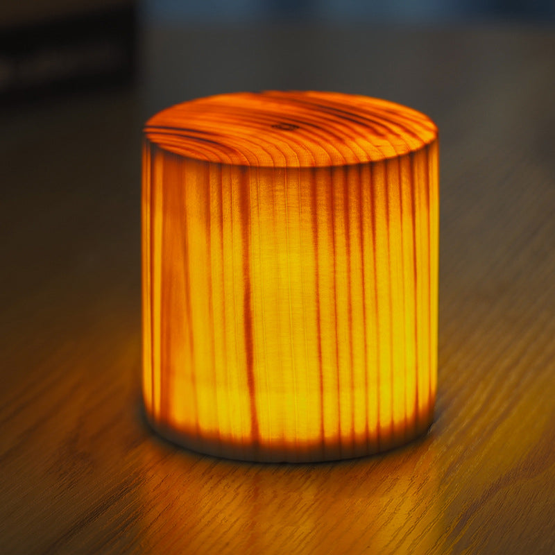 Table Lamp with Touch Control Wood Finish