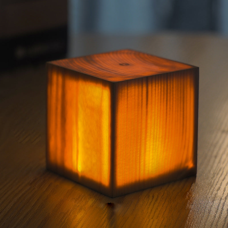 Table Lamp with Touch Control Wood Finish