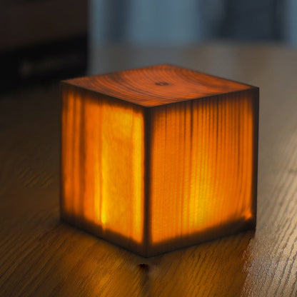Table Lamp with Touch Control Wood Finish