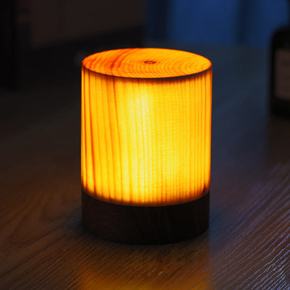 Table Lamp with Touch Control Wood Finish