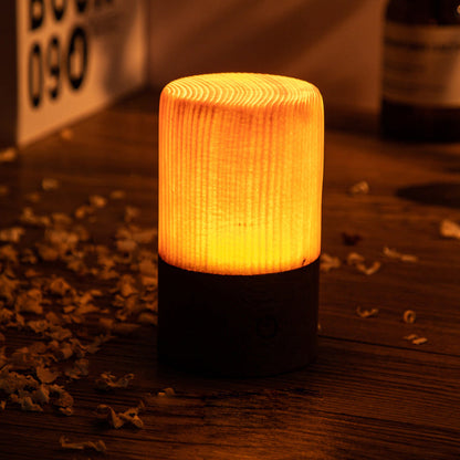 Table Lamp with Touch Control Wood Finish