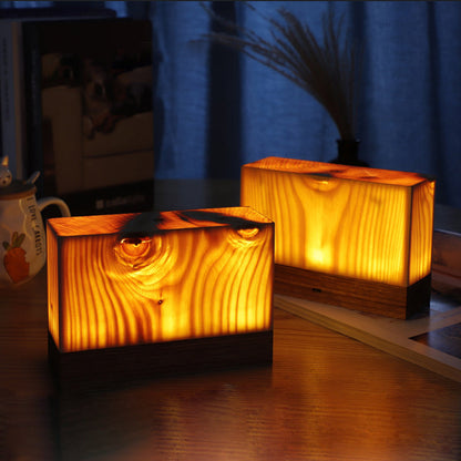 Table Lamp with Touch Control Wood Finish